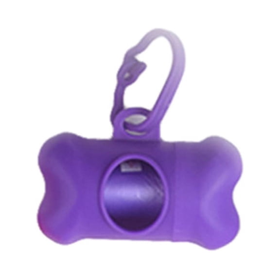 AUHomi 1 PC Dog Poop Bag, Bone Shaped Poop Bag Dispenser, Pet Waste Disposal Bag Dispenser With Waste Bag (15 Bags, Purple)