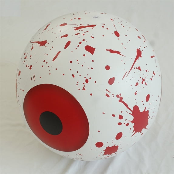 AUHomi 1 PC Plastic Inflatable Eyeball Decorations, Giant Eye Spooky Halloween Party Supplies (23.6", Red)