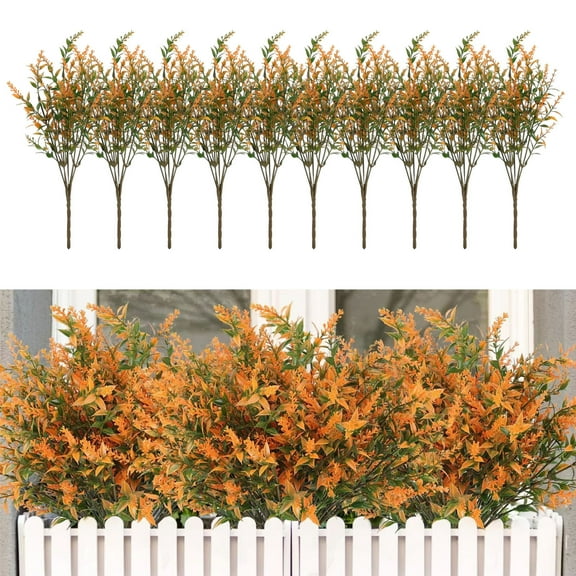 AUHomi 10 Bundles Artificial Lavender Flowers, 13" Faux Lavender Stems Bouquet, Fake Plastic Plant for Vase, DIY, Wedding, Floral Arrangement, Home Table Centerpieces Decor (Green)