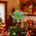 thumbnail image 1 of AUHomi 10 Inch Christmas Tree Topper - LED Iridescent Star For Xmas Tree Decoration, Christmas Tree Glittering Ribbon Light Ornaments, Christmas Tree Top Five-Pointed Star (D), 1 of 7