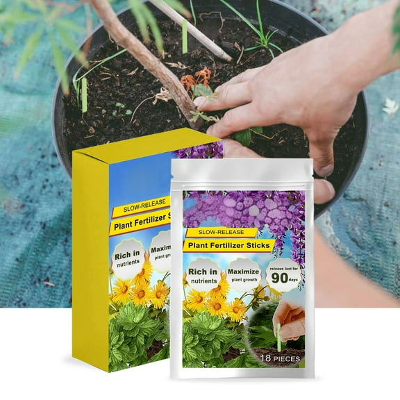 AUHomi 18 Pieces Slow-Release Nutrition Fertilizer Stick, Plant Growth Fertilizer Stick, Easy-to-Use, Multi-Purpose Growth Enhancer, Long-Lasting and Effective Result, Ideal for Garden Use