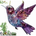 thumbnail image 1 of AUHomi 1PC Solymall Spirit Bluebird, Graddi Crystal Sky Blue Bird Stained Art Ornament 8 Inches, Olygee/Ribili/Sherum/Libiyi 2D Flat Acrylic Hummingbird Hanging Suncatcher Window Decor, 1 of 2