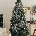 thumbnail image 1 of AUHomi 2.36" Silver Snowflakes Ornaments, 6 Packs Plastic Glitter Snowflake Ornaments For Christmas Tree Winter Indoor Outdoor Window, Giant Craft Hanging Snowflakes Decorations (XS), 1 of 9