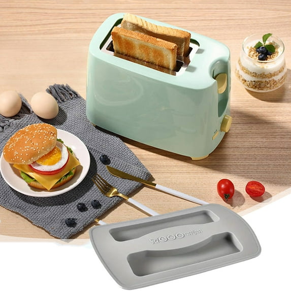 AUHomi 2 Slice Silicone Toaster Cover, Dust Protection Lid for Bread Maker, Kitchen Appliance Top Cover, Non-Fingerprint Silicone for 2 Slice Toaster, 4.1" * 7", Gray