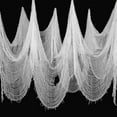 thumbnail image 1 of AUHomi 2PCS Spiderweb Design Fabric Realistic Hole Shapes Gauze, Horror Halloween Cloth Decoration, Creepy Scary Haunted House Prop for Party (White, 72"), 1 of 4