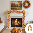 thumbnail image 1 of AUHomi 5.74Ft Artificial Fall Wreath, Porch Decor White Pumpkin Maple Leaf Thanksgiving Garland Decorative Wall Window, Elegant Autumn Wreath (C), 1 of 6
