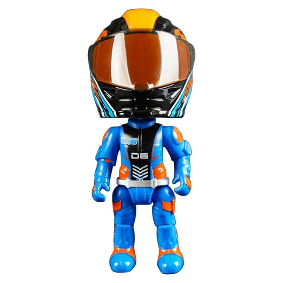 AUHomi Alloy Motorcycle Driver Helmet Figurine Model Decoration, Motorcycle Rider Figures, Toy Figure Motorcycles, Transforming Racing Drivers Toys, Gifts, Decorations (Blue)