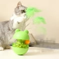 thumbnail image 1 of AUHomi Cat Treat Dispenser Toy, Pet Slow Feeder Puzzle Ball, Cat Turntable, Cat Track Ball Toy, Frog Tumbler Cat Treat Toy, and Automatic Slow Feeder Ball for Cat and Kitten Training (Frog Feathers), 1 of 7