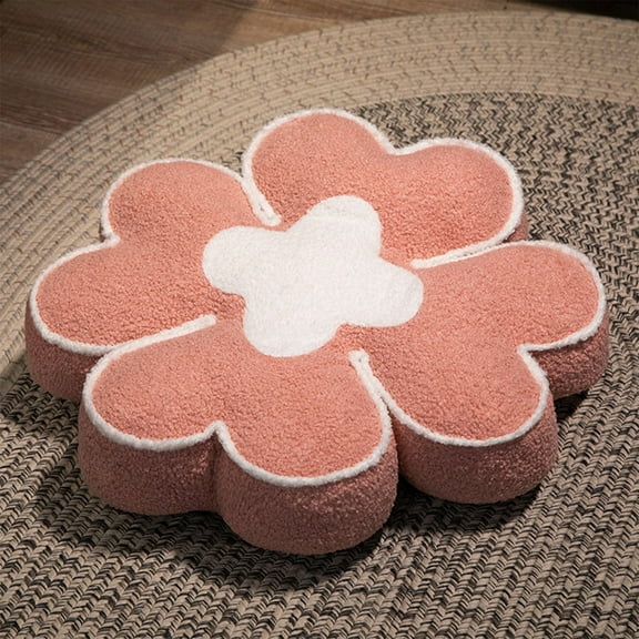 AUHomi Cherry Blossom Flower Shaped Plush Pillow, Soft Comfortable Sofa Back Cushion, Winter Warm Floor Cushion, Hip & Waist Protective Stuffed Chair Seat Cushion Decorative Throw Pillow (Pink)