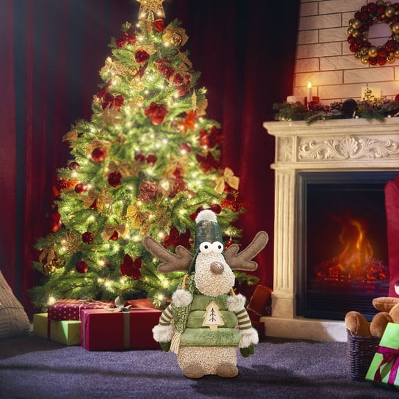 AUHomi Christmas Elk Gnome Stuffed Plush Doll, Christmas Decor Ornaments, Winter Home Decor (1 PC, B)