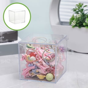 AUHomi Clear Acrylic Square Cube Boxes, Plastic Square Cube Containers with Lid, Plastic Storage Organizer 3.35x3.35x3.35 Inches for Candy Pill, Tiny Jewelry Beads, Coins, Craft Supplies