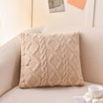 thumbnail image 1 of AUHomi Comfortable Throw Pillow, Decorative Cable Braid and Diamond Square Warm Cushion, 17.7"x17.7" Cushion For Sofa Living Room, Enhancing Back Support (Beige), 1 of 8