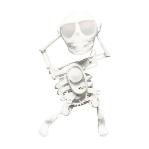 AUHomi Dancing Skeleton Toy, 3D Fun Swinging Wind Up Skeleton Desktop Spring Clockwork Toy for Desk Decoration and Stress Relief (1PC, White)