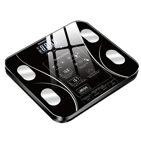 AUHomi Digital Body Scale for Weight Monitoring, Electronic Scale with Body Fat Measurement, Charging Intelligent Body Fat Scale Upgrade To 15 Features, Black