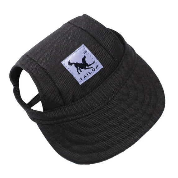 AUHomi Dog Baseball Caps Hats with Neck Strap, Adjustable Comfortable Ear Holes for Small Medium and Large Dogs in Outdoor Sun Protection (L, Black)