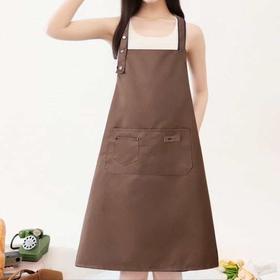 AUHomi Extra Large Aprons for Men, Adjustable Button Apron with Pockets, Chef Cooking Kitchen Aprons Women, Water & Oil Resistant, Easy to Clean