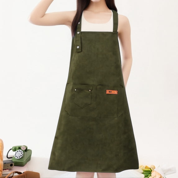 AUHomi Extra Large Aprons for Men, Adjustable Button Apron with Pockets, Chef Cooking Kitchen Aprons Women, Water & Oil Resistant, Easy to Clean
