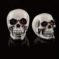 thumbnail image 1 of AUHomi Halloween Life Size Human Skull, LED Skull Statue, Halloween Skeletons Sculpture, Light Up Glowing Eyes Resin Skull Head Bone Ornament for Halloween Horror House Prop Home Table Decor (A), 1 of 9