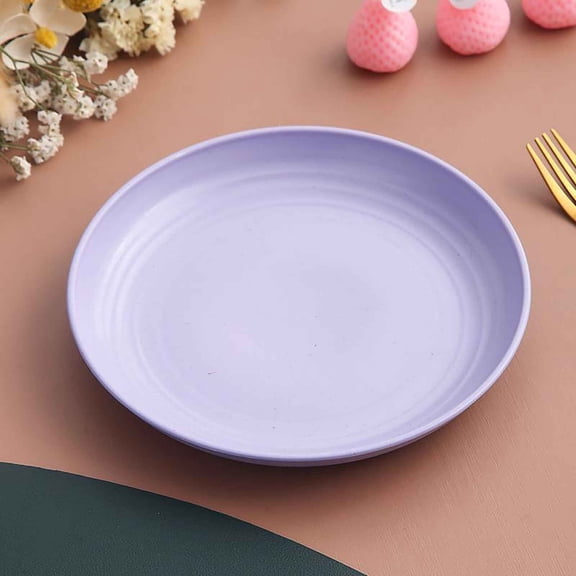 AUHomi Household Fruit Snack Plates, Multifunctional Small Round Plate, Wheat Straw Plastic Plate, Environmentally Friendly, Nut Plate, Bone Spit Plate, Vinegar Plate, Small Dish, 6.9", Blue