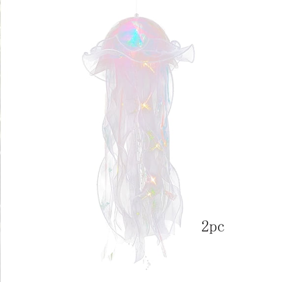 AUHomi LED Jellyfish Lamp Nightlight, Handmade Portable Atmosphere Decorative Lamp, Party Decorative Lamps, Gift for Birthday (2PC, 9.6" x 11.8", Purple)