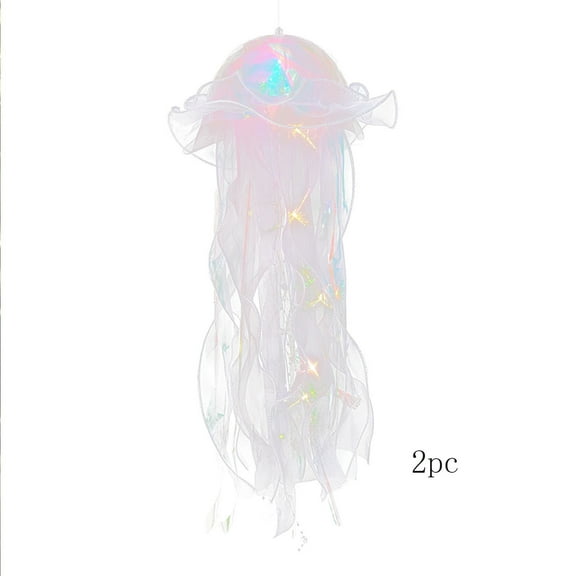 AUHomi LED Jellyfish Lamp Nightlight, Handmade Portable Atmosphere Decorative Lamp, Party Decorative Lamps, Gift for Birthday (2PC, 9.6" x 11.8", Purple)