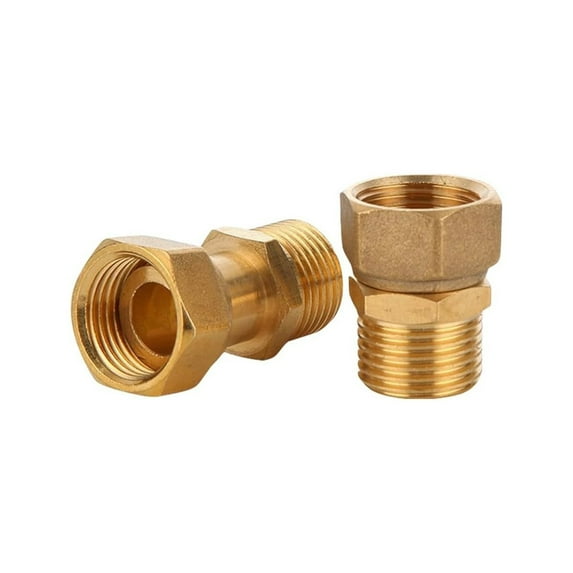 AUHomi Leakproof Brass Pipe Fittings Connector With G1/2 Threaded, For Secure Water Pipe Installation, Male Thread Pipe Fitting Converter Adapter (A)