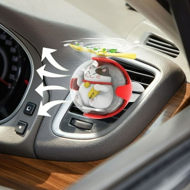 AUHomi Lucky Cat Car Air Freshener – Cute Car Air Fresheners, Auto Air Vent Clips, Pilot Rotating Car Diffuser Decorations, Decorative Auto Accessories