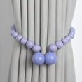 thumbnail image 1 of AUHomi Magnetic Curtain Tiebacks, Wood Bead Curtain Tie Backs, Boho Curtain Holders for Drapes, Window Treatment Holdbacks for Bedroom Decor (1PC, Purple), 1 of 6