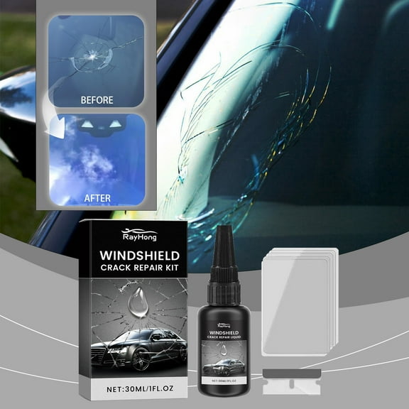 AUHomi New Upgraded Windshield Crack Repair Kit, Glass Cracks Gone Repair Kit, Premium Crack Repair Fluid Quick Fix Windshield & Glass Repair Tools for Chips and Cracks (1 Fl Oz, 1 PCS)