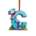 thumbnail image 1 of AUHomi Personalized Dinosaur Christmas Ornament 26 Letters Hanging Pendant Ornaments, Plastic Initial Xmas Tree Decorations with Hanging Rope Unique Customized Funny Gift, C, 1 of 6