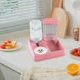 thumbnail image 1 of AUHomi Pet Feeder and Water Dispenser, Pet Automatic Waterer and Cat Feeder, Pets Food and Water Bowl, 2 in 1 Pet Feeding Station Self Feed (Pink, 1PC), 1 of 9