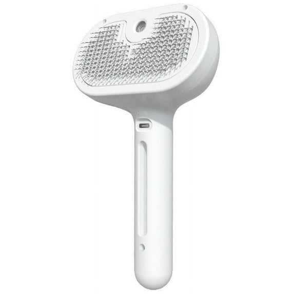 AUHomi Pet Hair Removal Comb with Release Button and Water Tank for Cats/Dogs, Dogs Cats Steam Grooming Brush, Shedding Brush with Grooming Steam and Bath Functions (White)