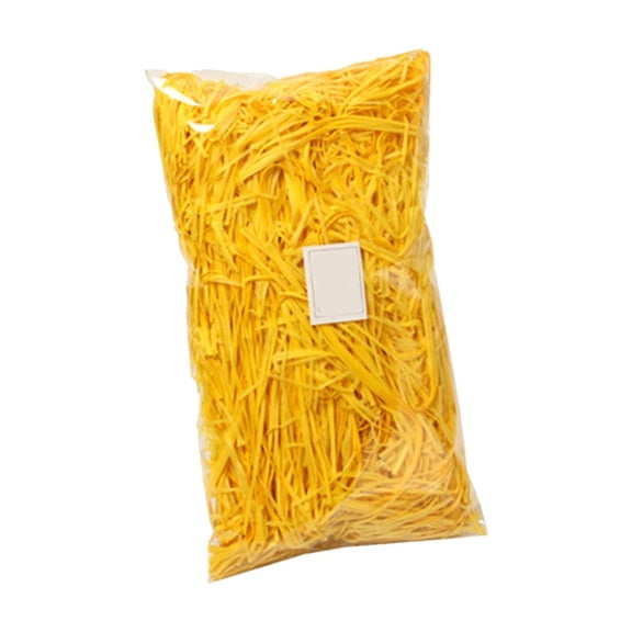 AUHomi Raffia Paper Shreds, Strands Shredded Crinkle Confetti for Hamper Filling, Gift Packaging Decorative Filling, Wedding Candy Gift Box Shredded Paper Filling (100g, Yellow)