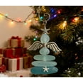 thumbnail image 1 of AUHomi Seaside Treasures Christmas Sea Glass Ornaments, Handmade Coastal Holiday Decor with Gnome, Santa, Snowman & Angel, Glass Xmas Tree Hanging Ornament, Sea Glass Decorations (Angel), 1 of 9