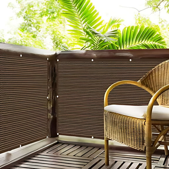 AUHomi Sun Shade Cloth with Grommets, Pergola Replacement Shade Cover Canopy, Mesh Tarp Sun Screens for Outdoor Patio Garden (Brown, 16.4'x6.56')