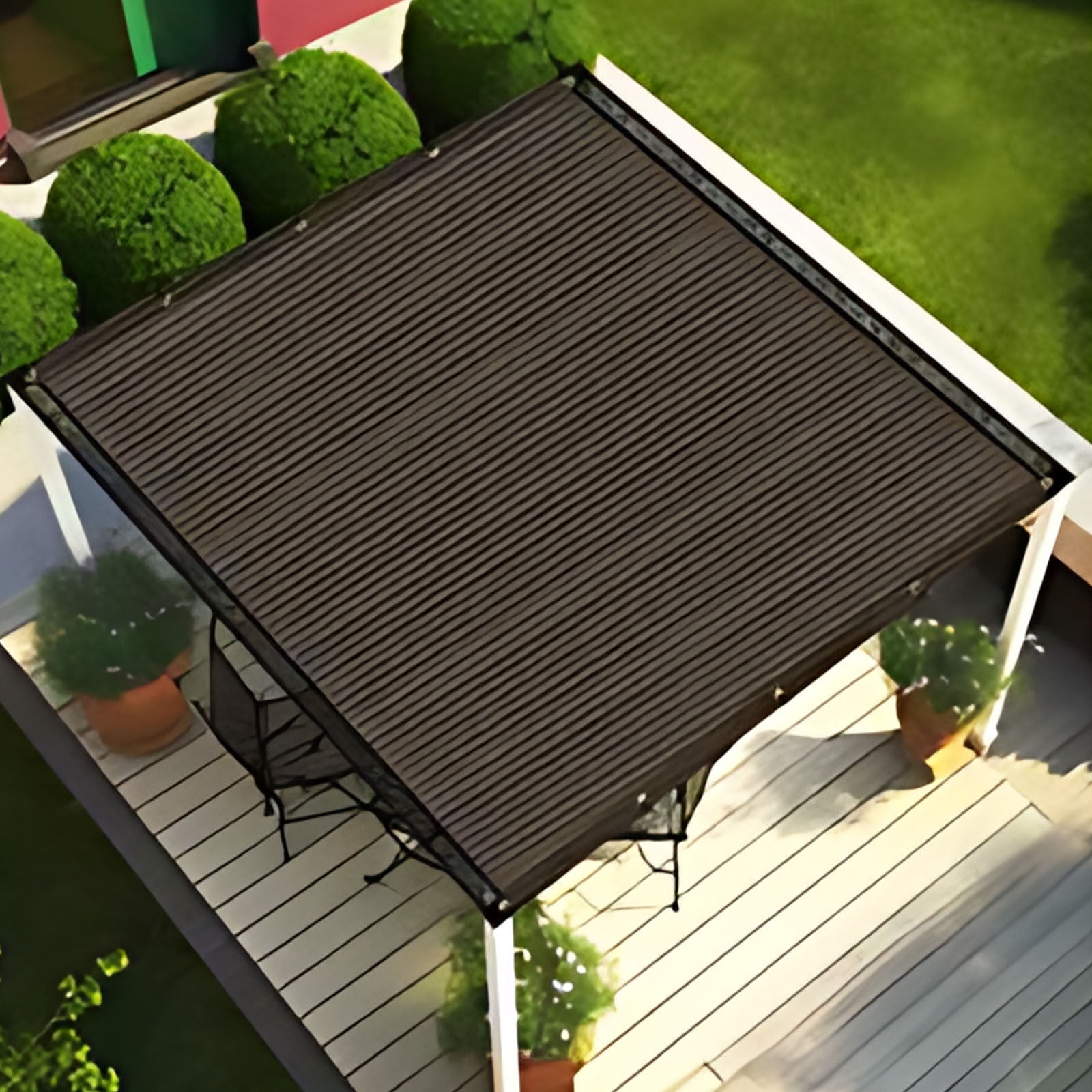 AUHomi Sun Shade Cloth with Grommets, Pergola Replacement Shade Cover Canopy, Mesh Tarp Sun Screens for Outdoor Patio Garden (Brown, 26.25'x13.12')