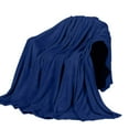 thumbnail image 1 of AUHomi Super Soft Fuzzy Fleece Throw Blanket for Couch Sofa 27.6" x 19.7", Decorative Solid Lightweight Velvet Blanket, Cozy Accent Shaggy Micro Plush Flannel Blankets for Bedroom Dorm, Dark Blue, 1 of 6