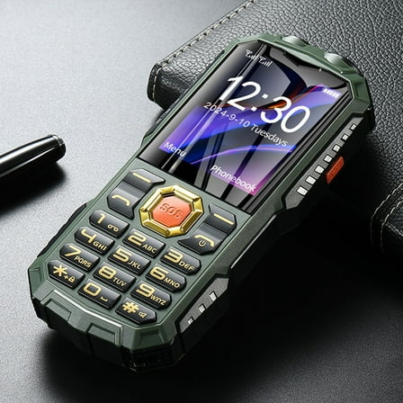 AUHomi Unlocked Cell Phone, Dual SIM Big Button Rugged Phone, Easy to Use Mobile Phone with Large Capacity Battery, Flashlight, SOS Key, Big Speaker, Calendar, Alarm Clock, Calculator, Green