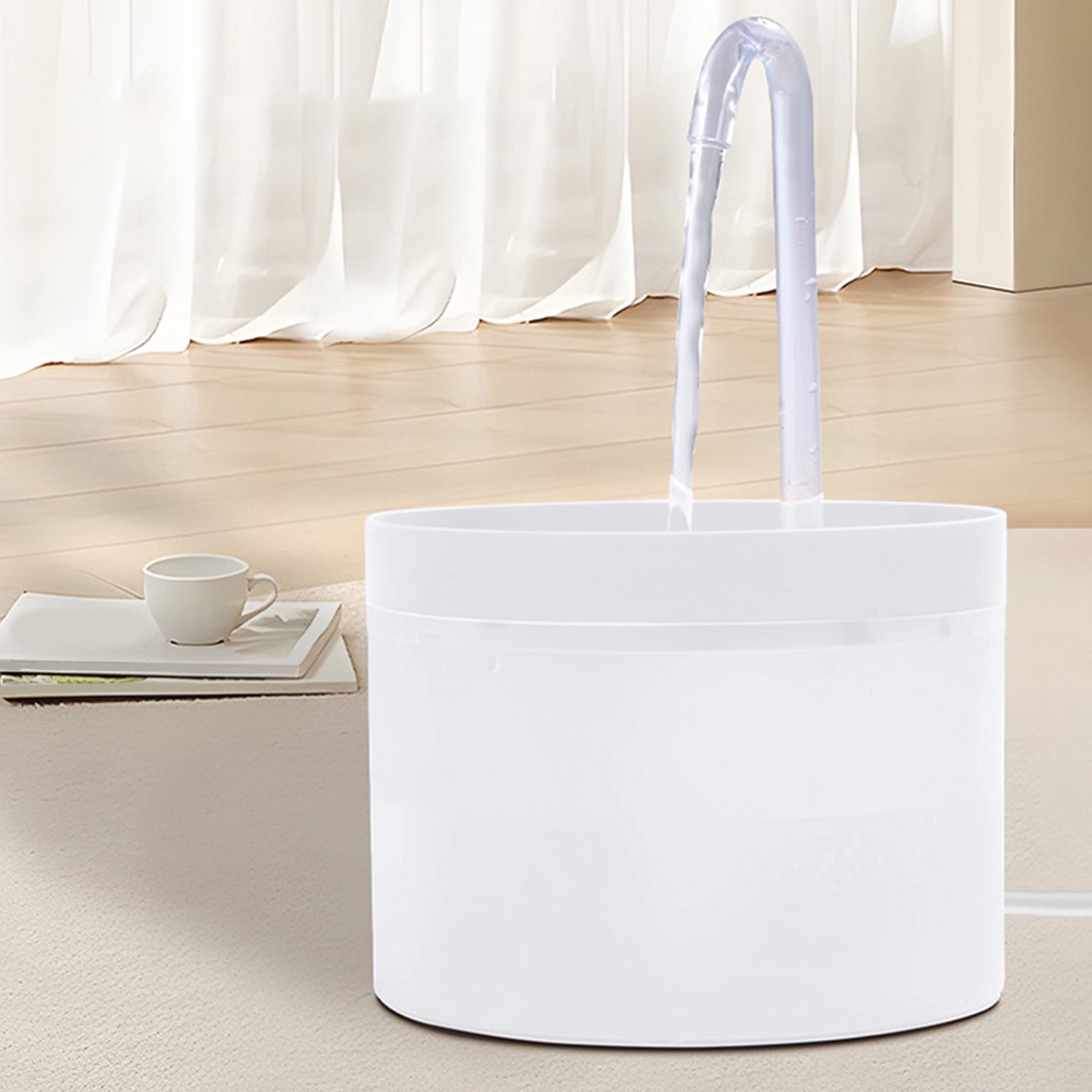 AUHomi Water Cat Fountain - Automatic Pet Waterer Dispenser | Auto Water Bowl for Pet Cats | Water Fountains for Cats Indoor | Pet Supplies Water Dispenser for Pets Puppy Kitten (White)