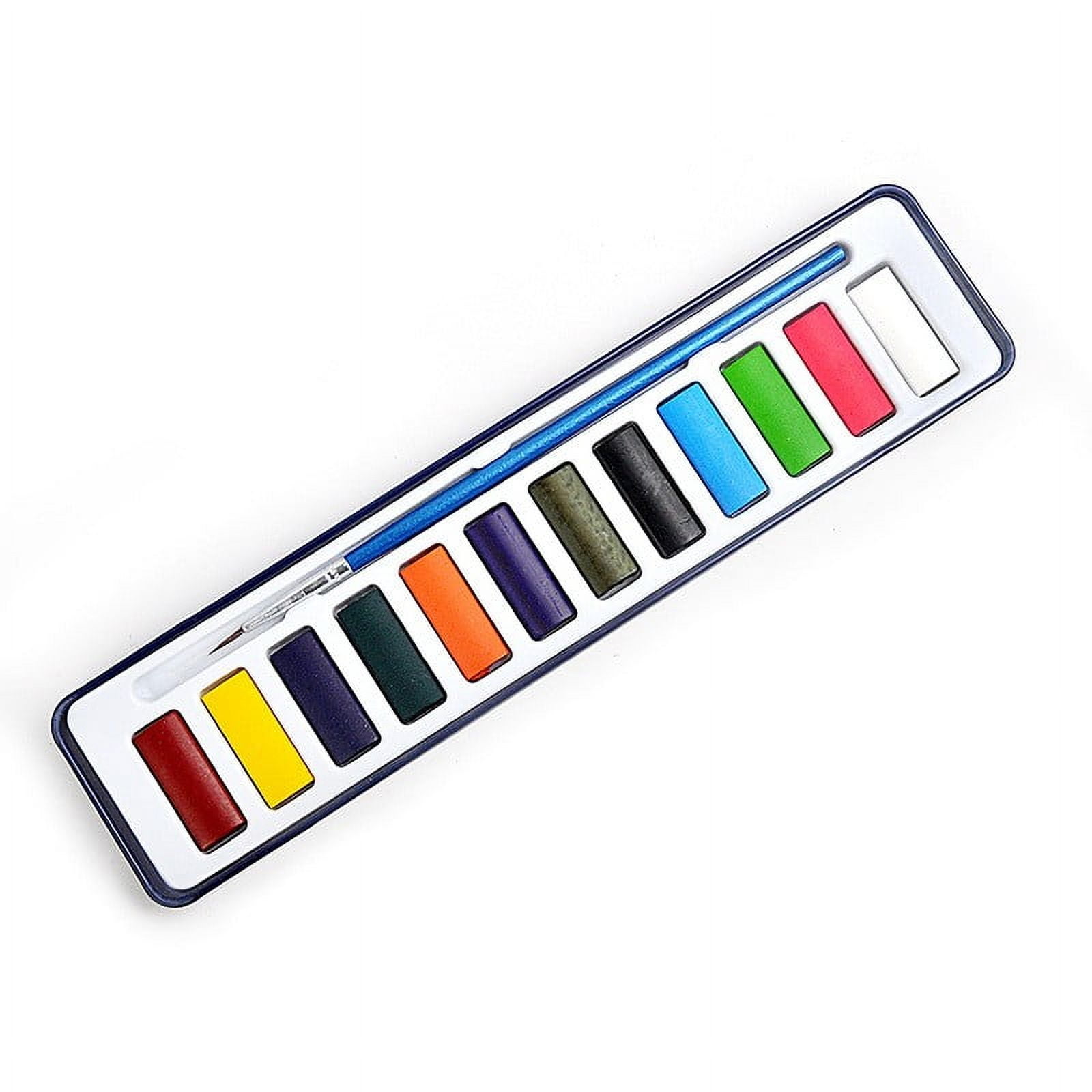 AUHomi Watercolor Paint Set with Brush, 12 Vibrant Colors, Highly Pigmented, For Beginners and Professionals, Portable Travel Watercolor Set