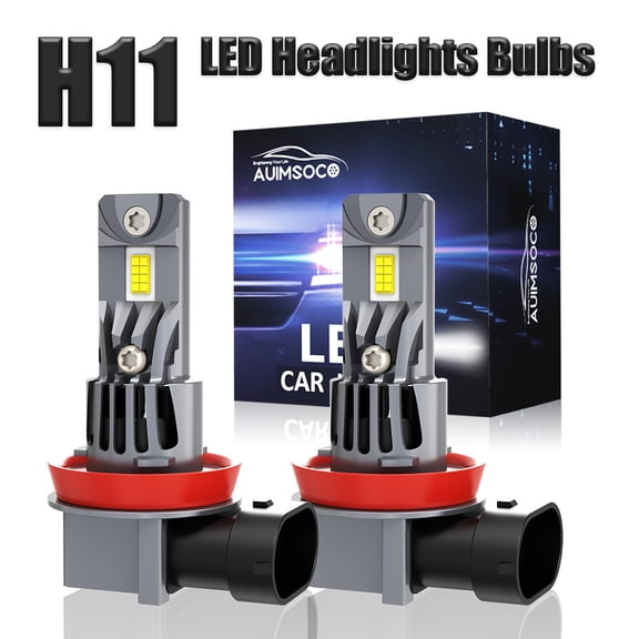 AUIMSOCO 2x H11 H8 6000K LED HeadLight Bulb For Honda Civic EX Sedan 4-Door 2006-2017 Non-polarity Easy Install