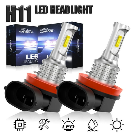 AUIMSOCO 6000K LED Fit Cadillac SRX 2010-16 Headlight Kit H11 White Bulbs Low Beam Plug-N-Play Halogen Replacement