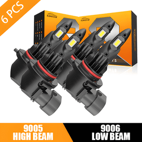 AUIMSOCO Combo 9005/HB3 9006/HB4 High Low Beam LED Headlight Pack of 4 8000 Lumens Super White 6000k Kit Lights For Dodge Colt 1990-1992 Easy Install High Power Lamps