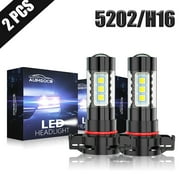 AUIMSOCO FIT Chevy Suburban Tahoe 2007-2013 2014 2X 5202 6K LED Fog Lights Bulbs Halogen Replacement High Power Lamps