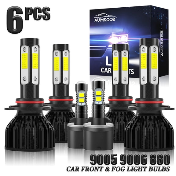 AUIMSOCO For Chevy Silverado 1500 2500 HD 1999-2002 - 6x LED Headlights + Fog Light Bulbs Easy Install Plug-N-Play