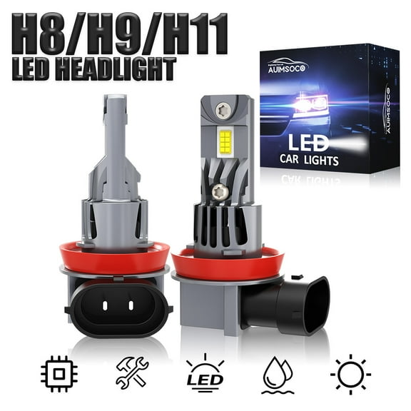 AUIMSOCO H11 LED Headlight Kit Bulbs 60W 6000K 2X for GMC Sierra 1500 2007-2022 Low Beam Canbus No Error 50000 Hours Lifespan