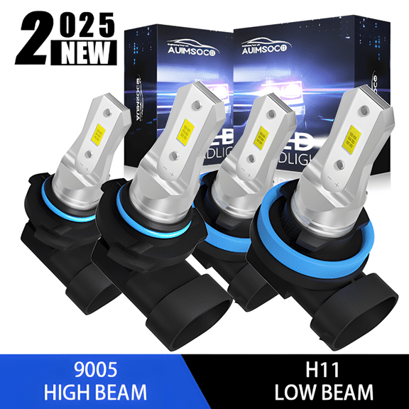 AUIMSOCO LED Headlight 9005 H11 Pack of 4 High Low Beam Combo Lights Kits 8000 Lumens 6000k White For Lexus ES350 2010 2011 2012-2021 Halogen Replacement 300% Brighter