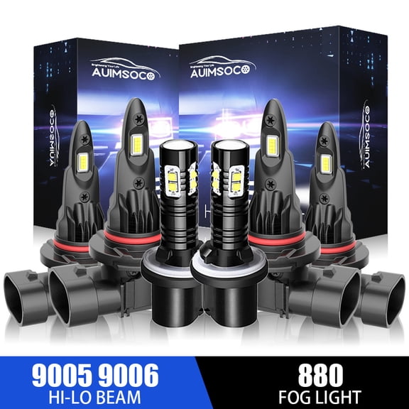 AUIMSOCO For Nissan Titan 2004-2015 9005+9006+880 Combo Hi/Lo Beam Fog Lights 6x Led Headlight 6000k 8000LM Kits Bulbs Super Bright White Plug-N-Play Canbus Ready