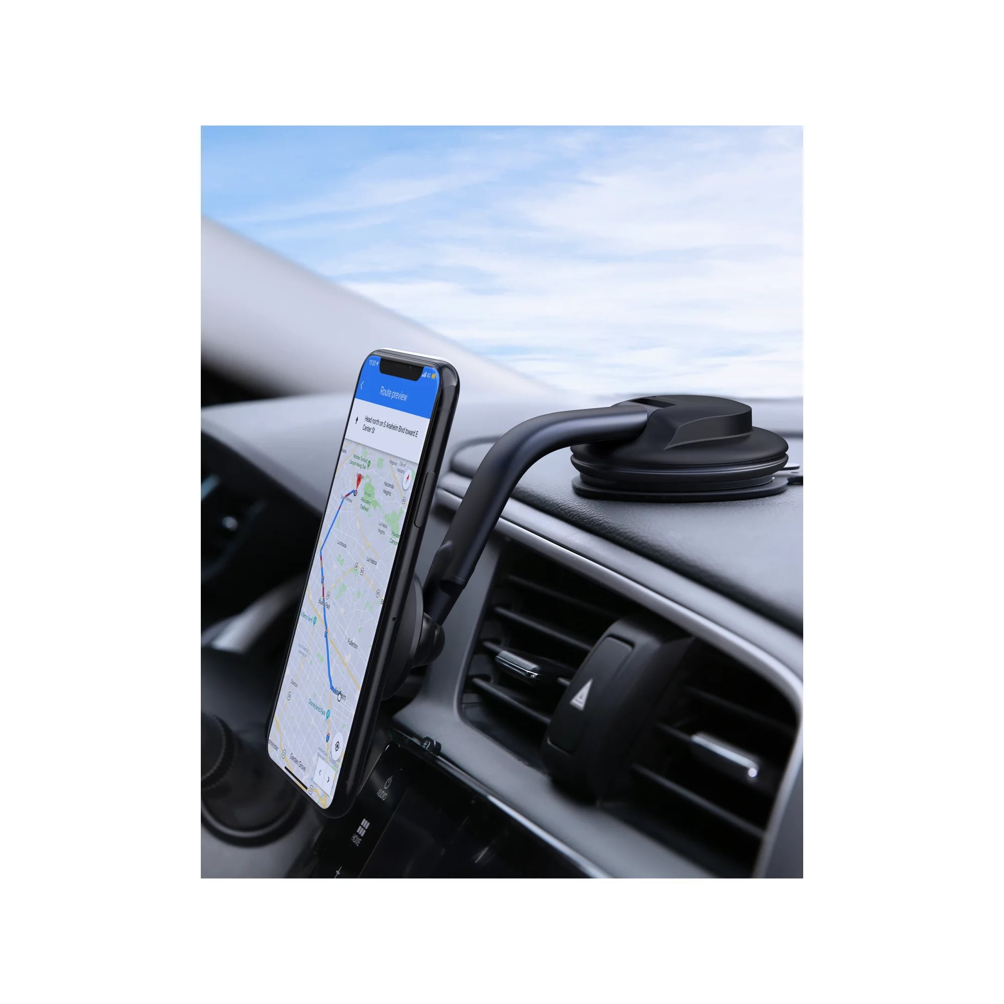 AUKEY HDC49 Car Phone Suction Cup Car Phone Holder Black