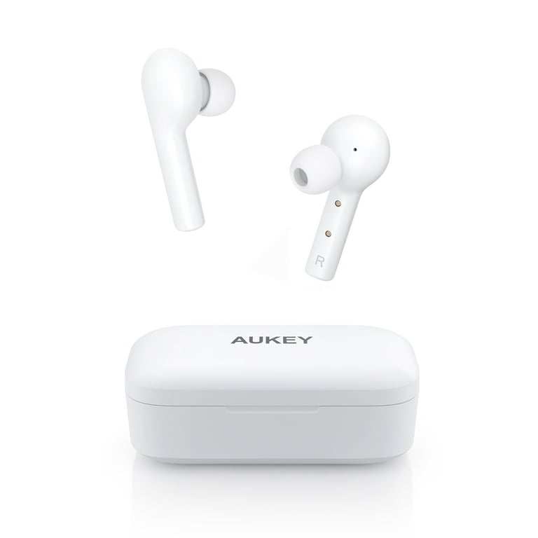 AUKEY Bluetooth Earphones with Wireless Charger 35 Hours Playtime EP T21 White Walmart